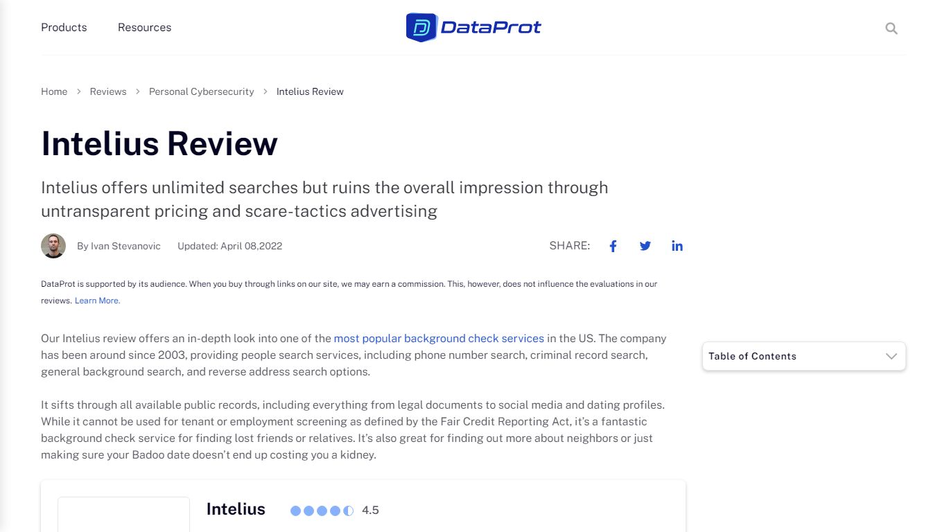 Intelius Review 2022 | A Solid Background Check Site | DataProt